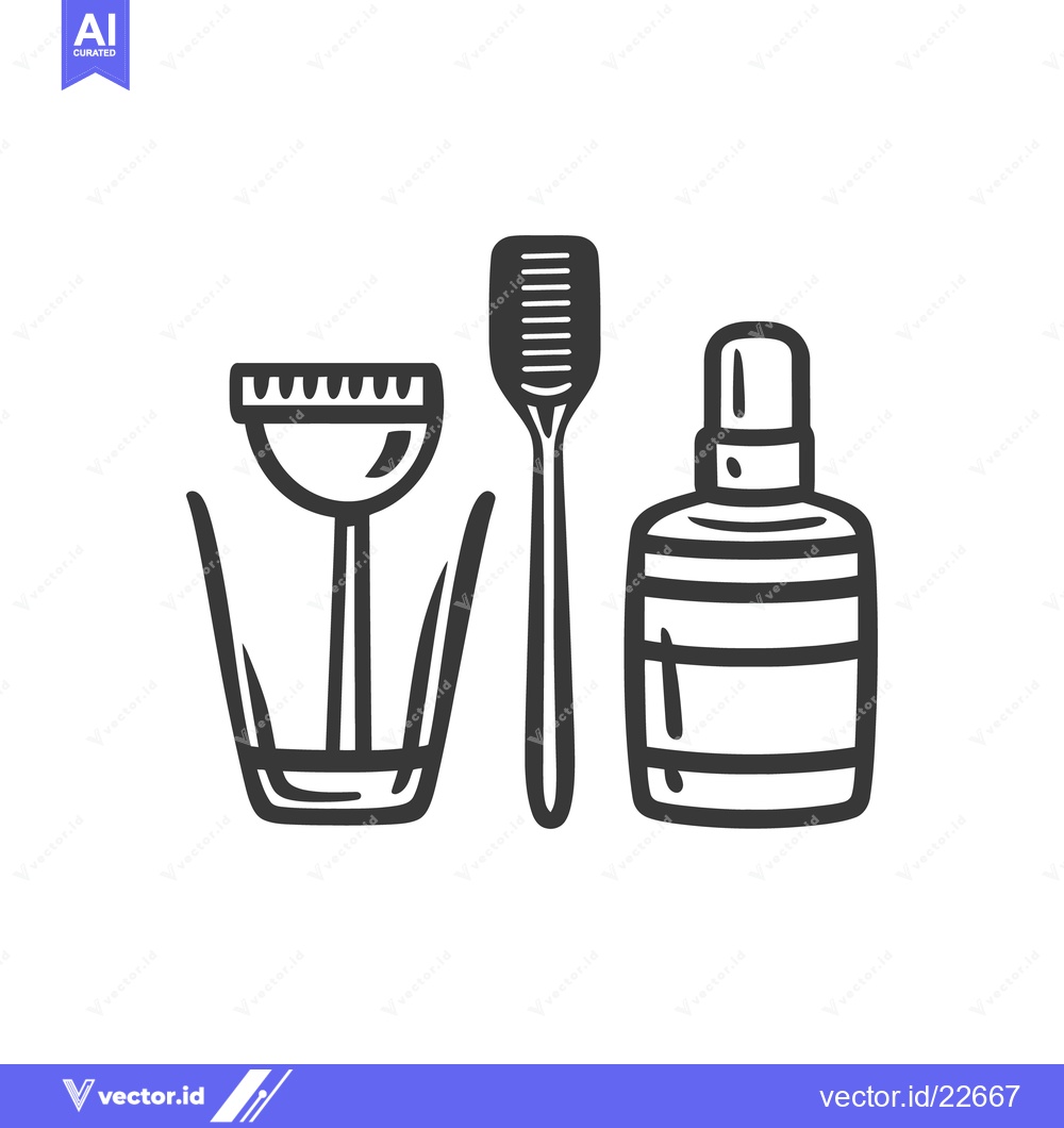 Premium Vector dari Illustrated tools used for a hair coloring or dyeing process