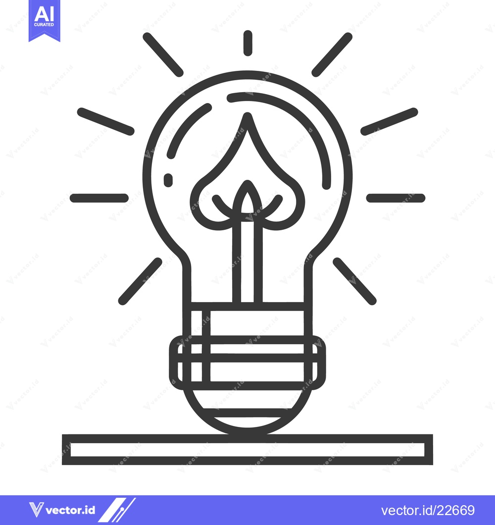 Premium Vector dari An illuminated lightbulb icon representing a bright idea or innovation
