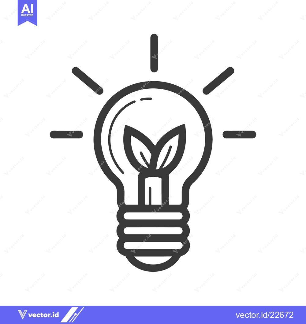 Premium Vector dari An illustrated lightbulb containing leaves representing green ideas