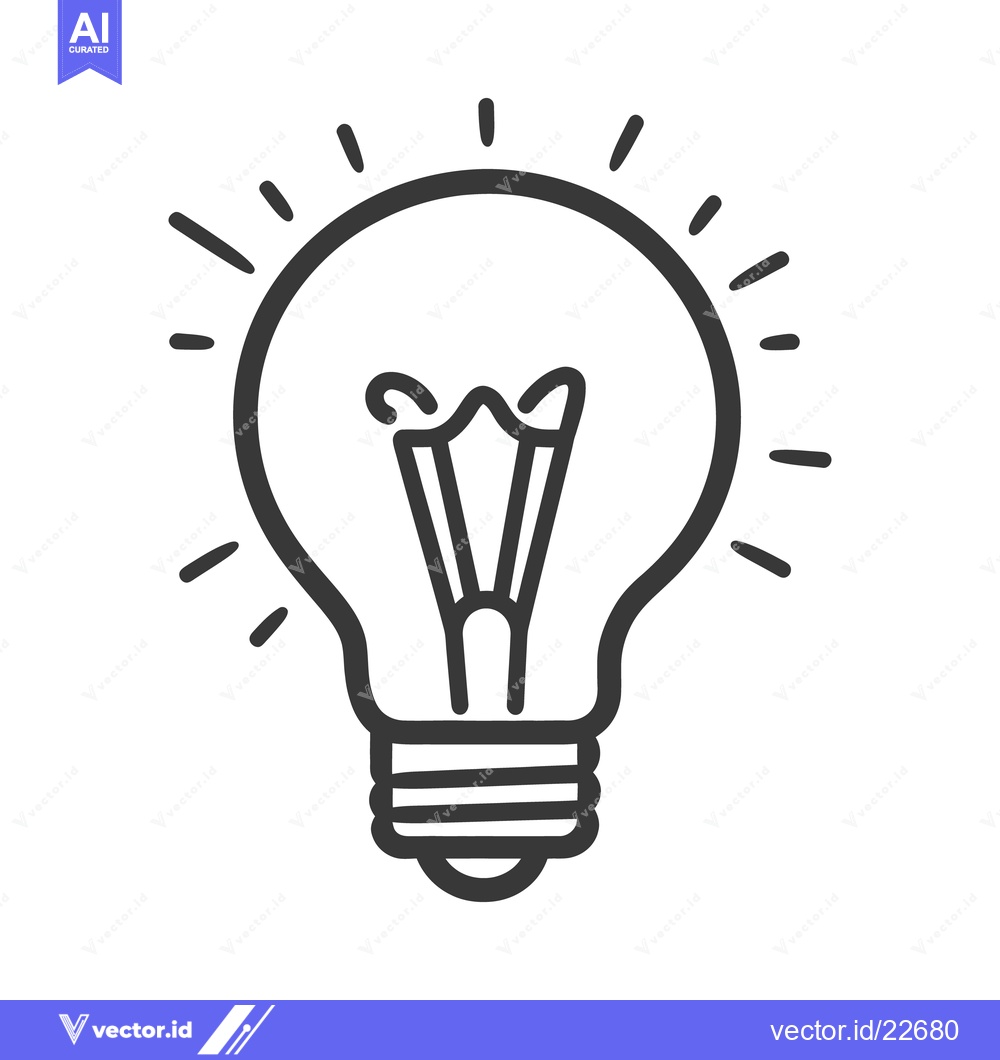 Premium Vector dari A simple illustration of a glowing electric light bulb