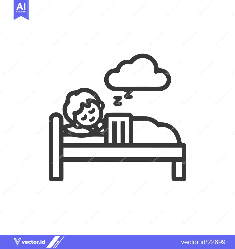 Premium Vector dari Sleeping Person Icon with Dream Cloud and Zzz Symbols