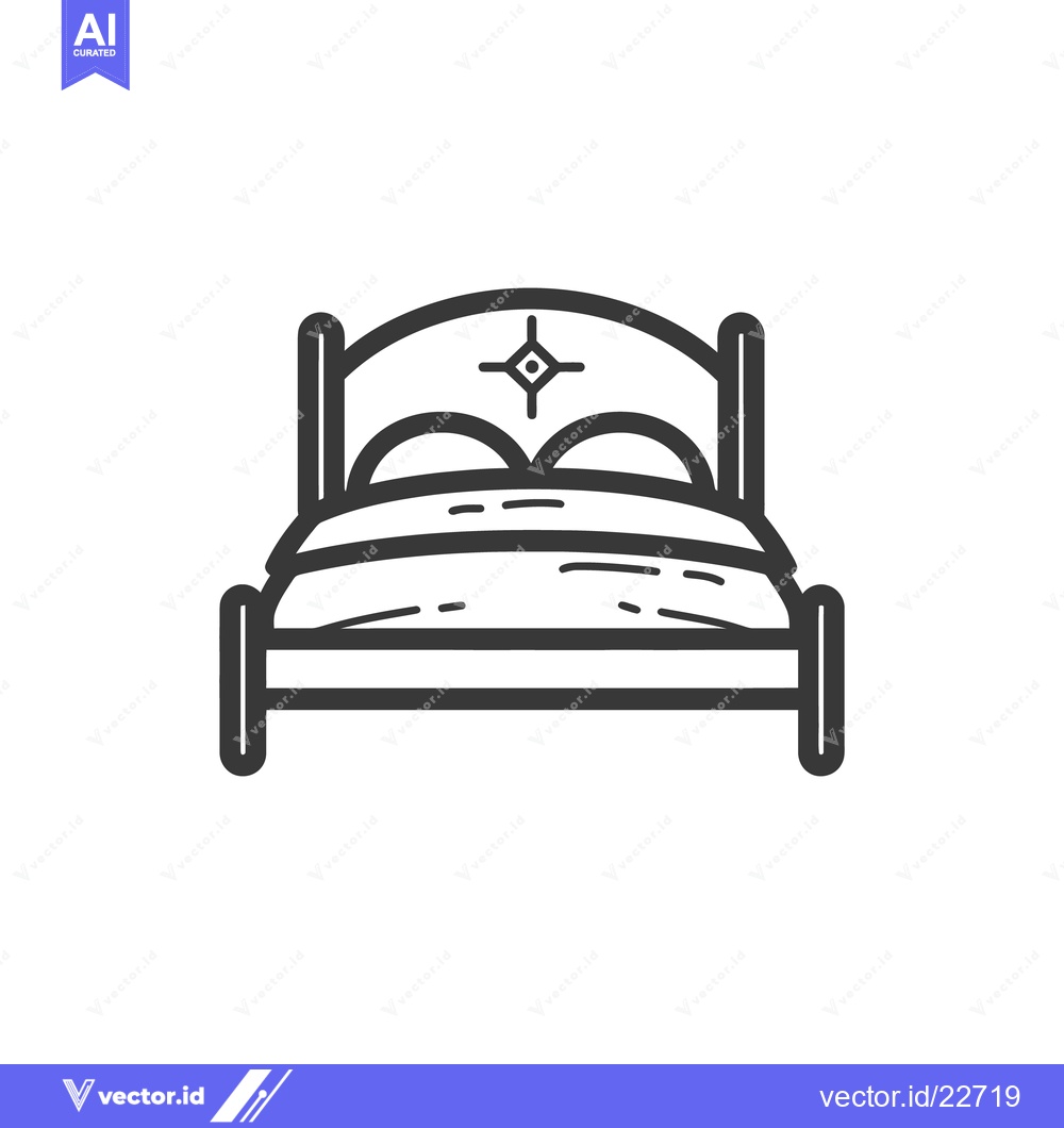 Premium Vector dari A simple black and white illustration of a comfortable bed
