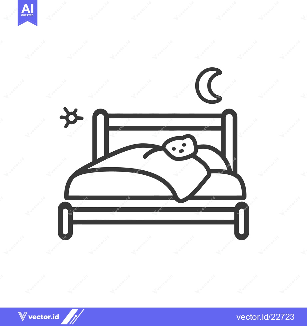 Premium Vector dari A person is sleeping in a bed under the sun and the moon