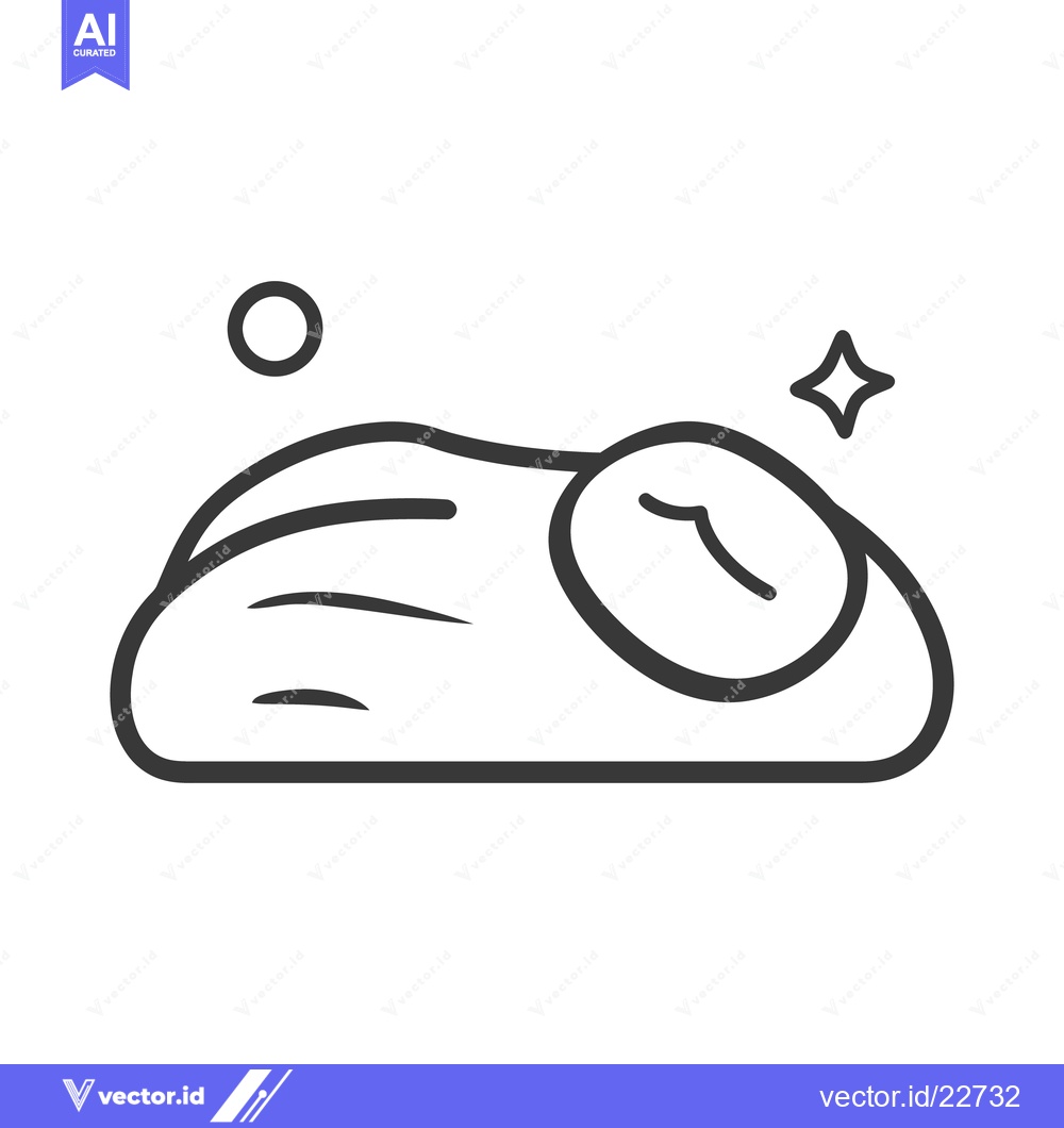 Premium Vector dari A stylized outline of a bread roll with a topping