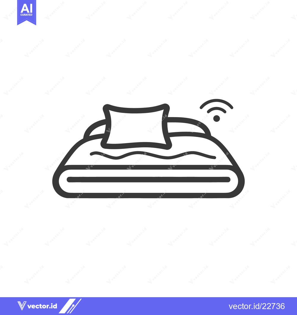 Premium Vector dari A smart bed illustration showing a pillow and wireless signal