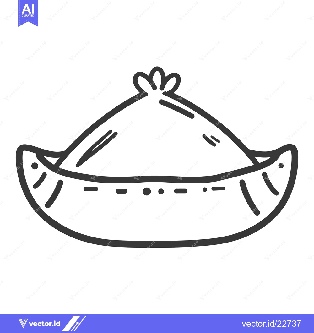 Premium Vector dari Simple black and white illustration of a filled dumpling