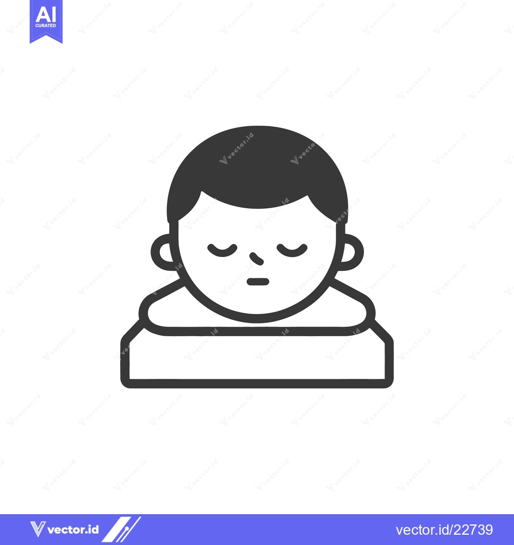 Premium Vector of A Simple Illustration of a Person with Closed Eyes