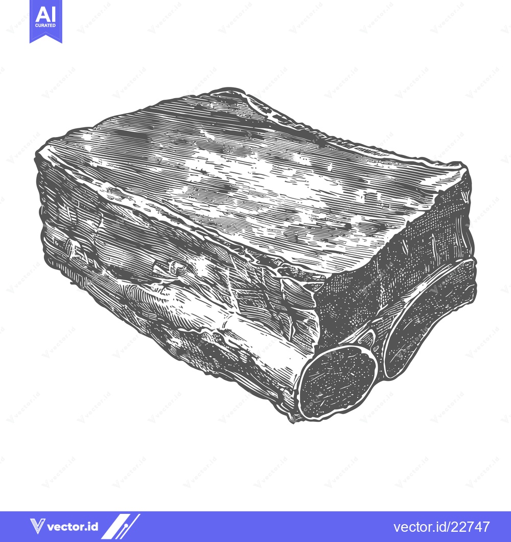 Premium Vector of A delicious illustration of a raw beef bone in an image