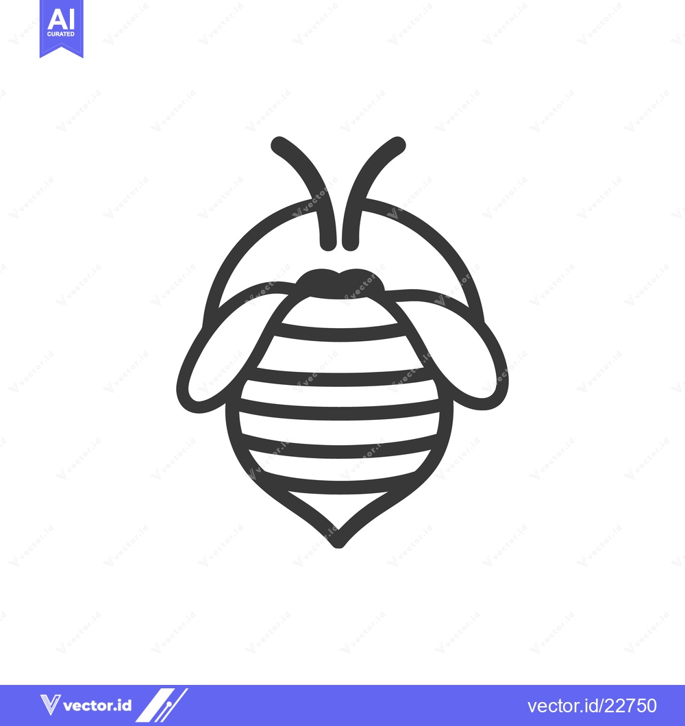 Premium Vector dari A simple line drawing illustration of a honeybee on white