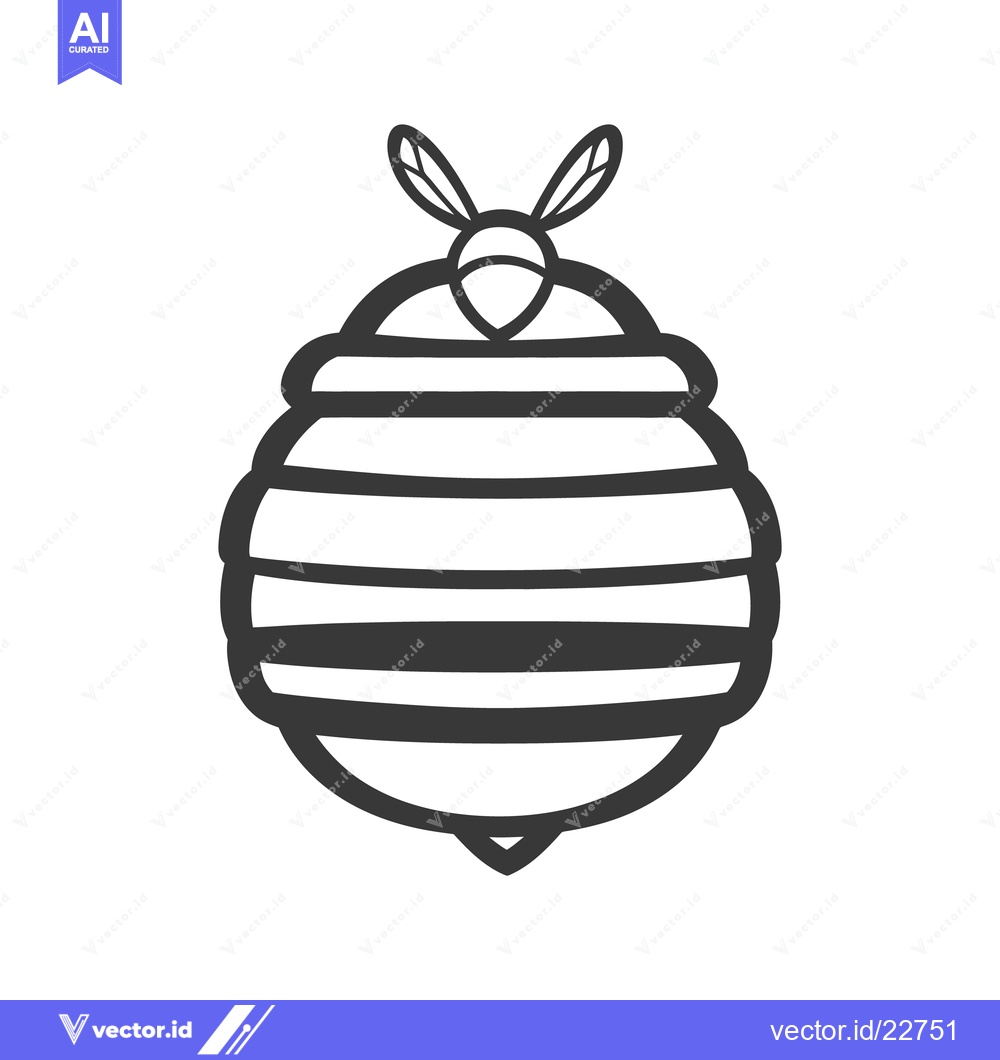 Premium Vector dari A simple illustration of a beehive with insect antennae attached