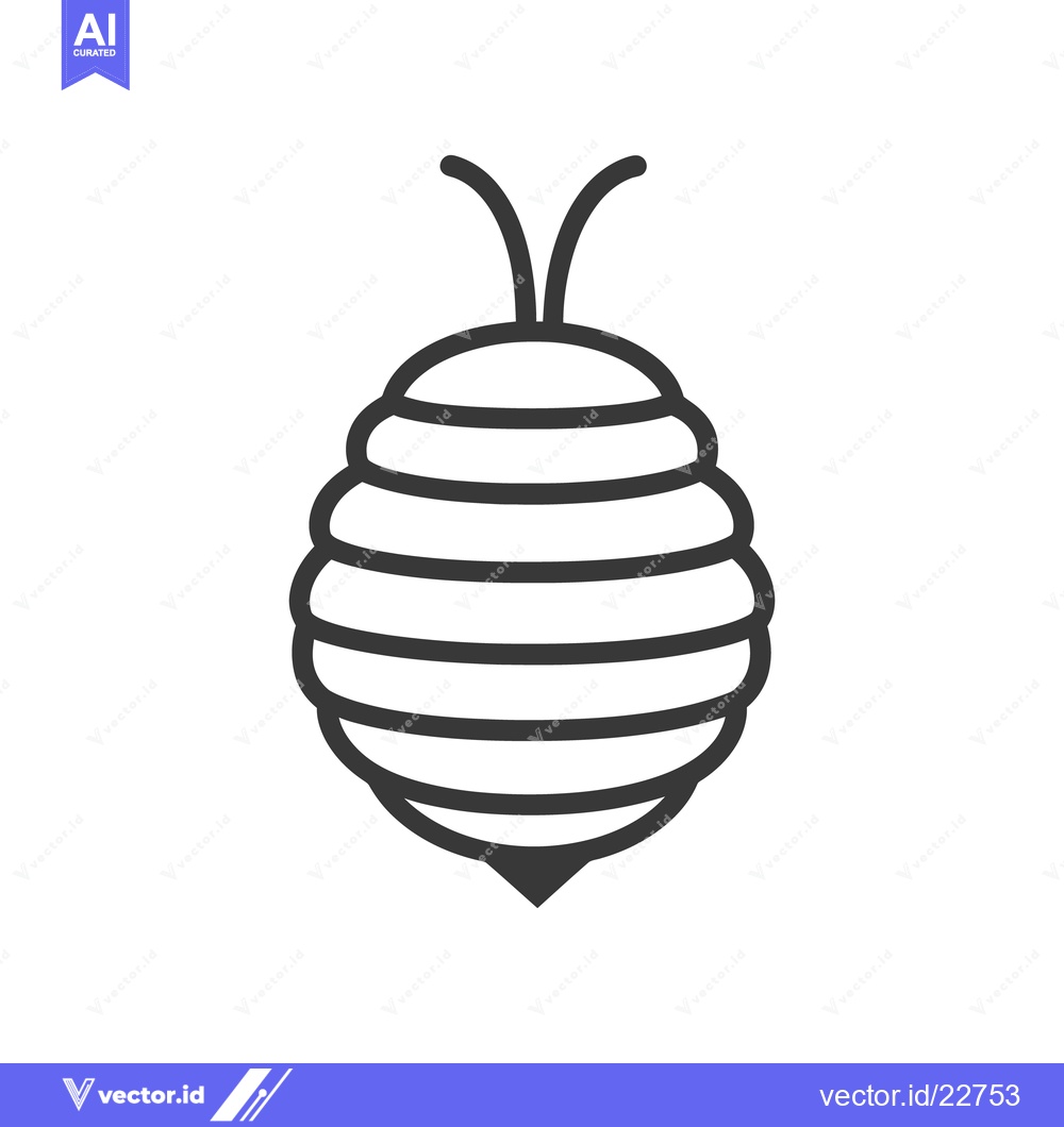 Premium Vector of A simple and stylized image of a beehive and antennae