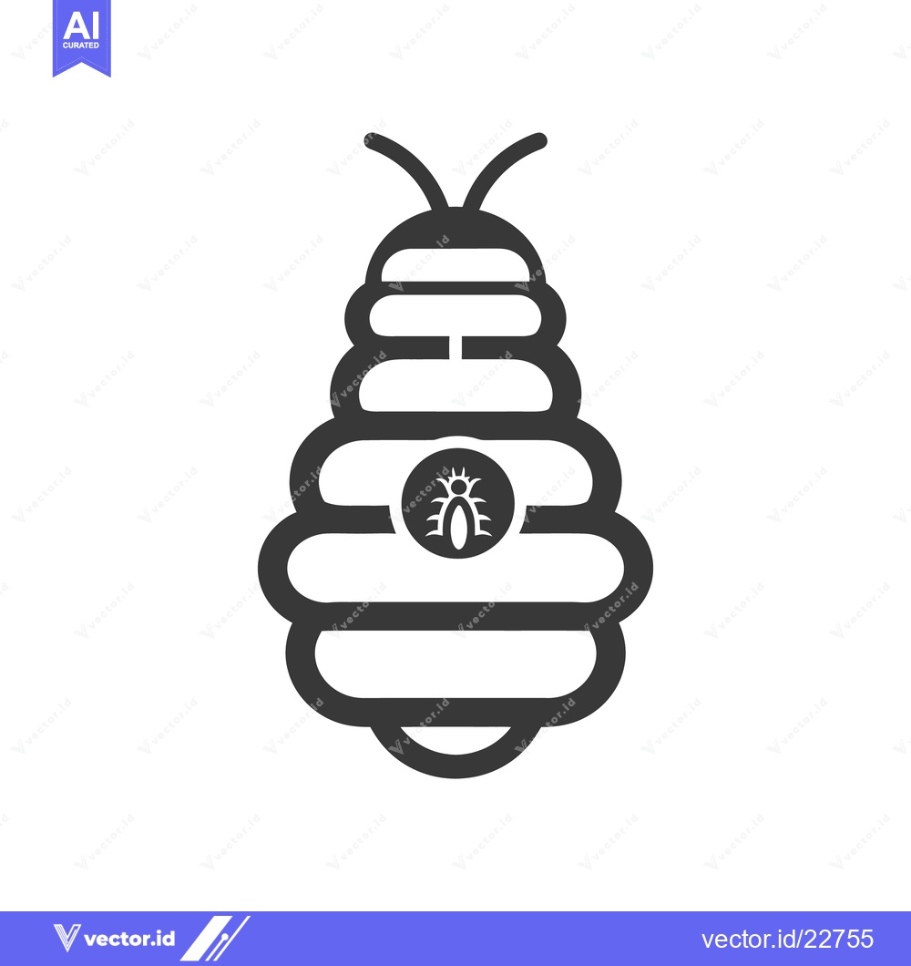 Premium Vector dari A stylized depiction of a beehive with insect design within
