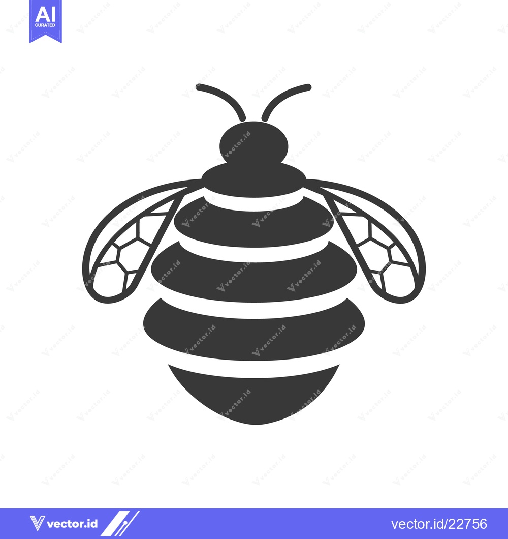 Premium Vector of A simple graphic depiction of a striped insect with wings
