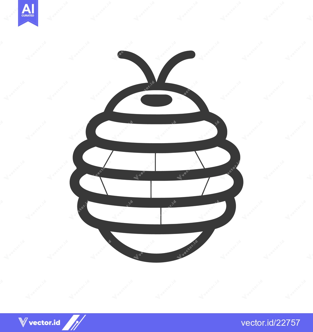 Premium Vector dari A stylized illustration depicts a beehive with antennalike structures
