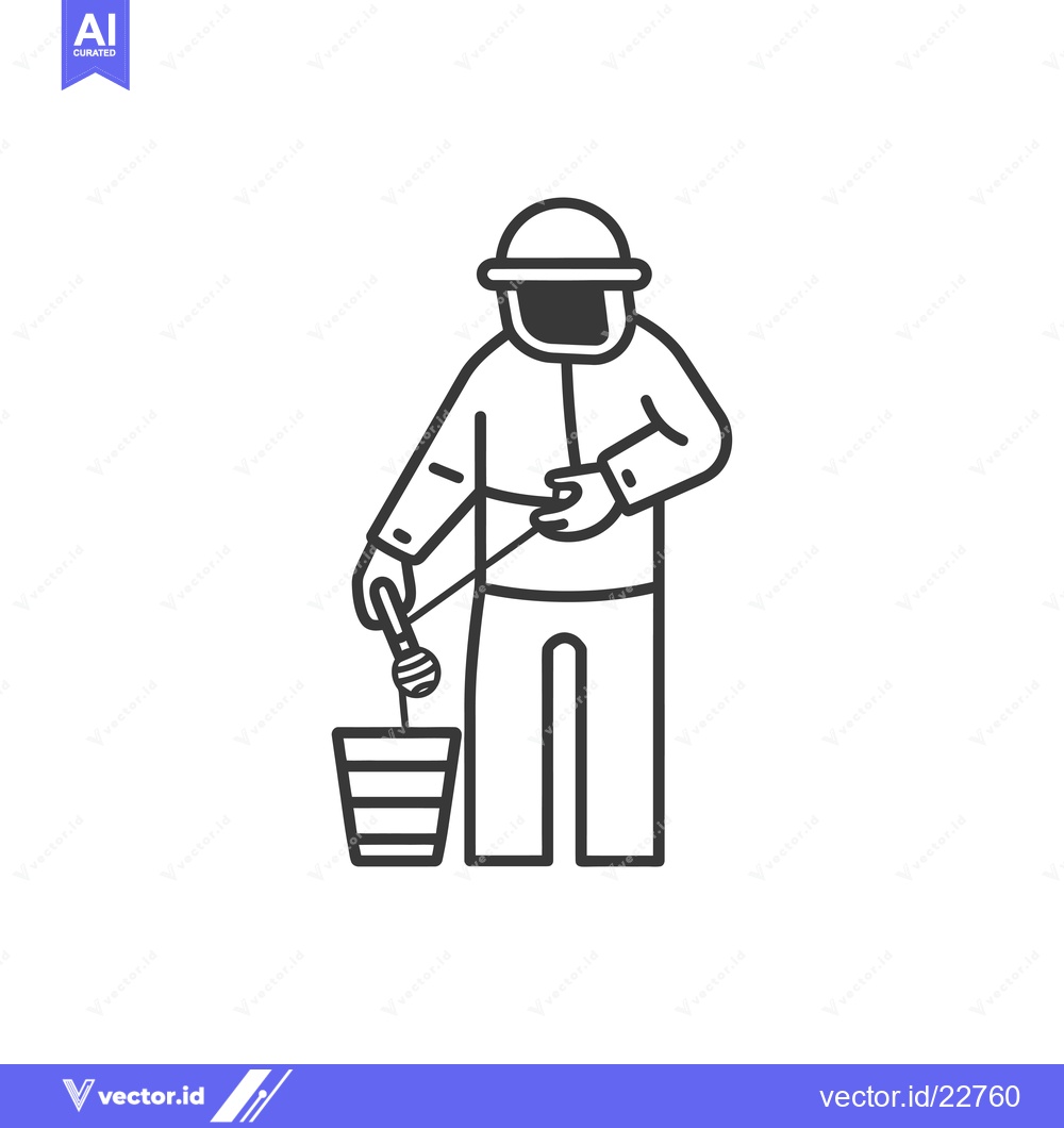 Premium Vector of Beekeeper in Protective Gear Holding Honeycomb