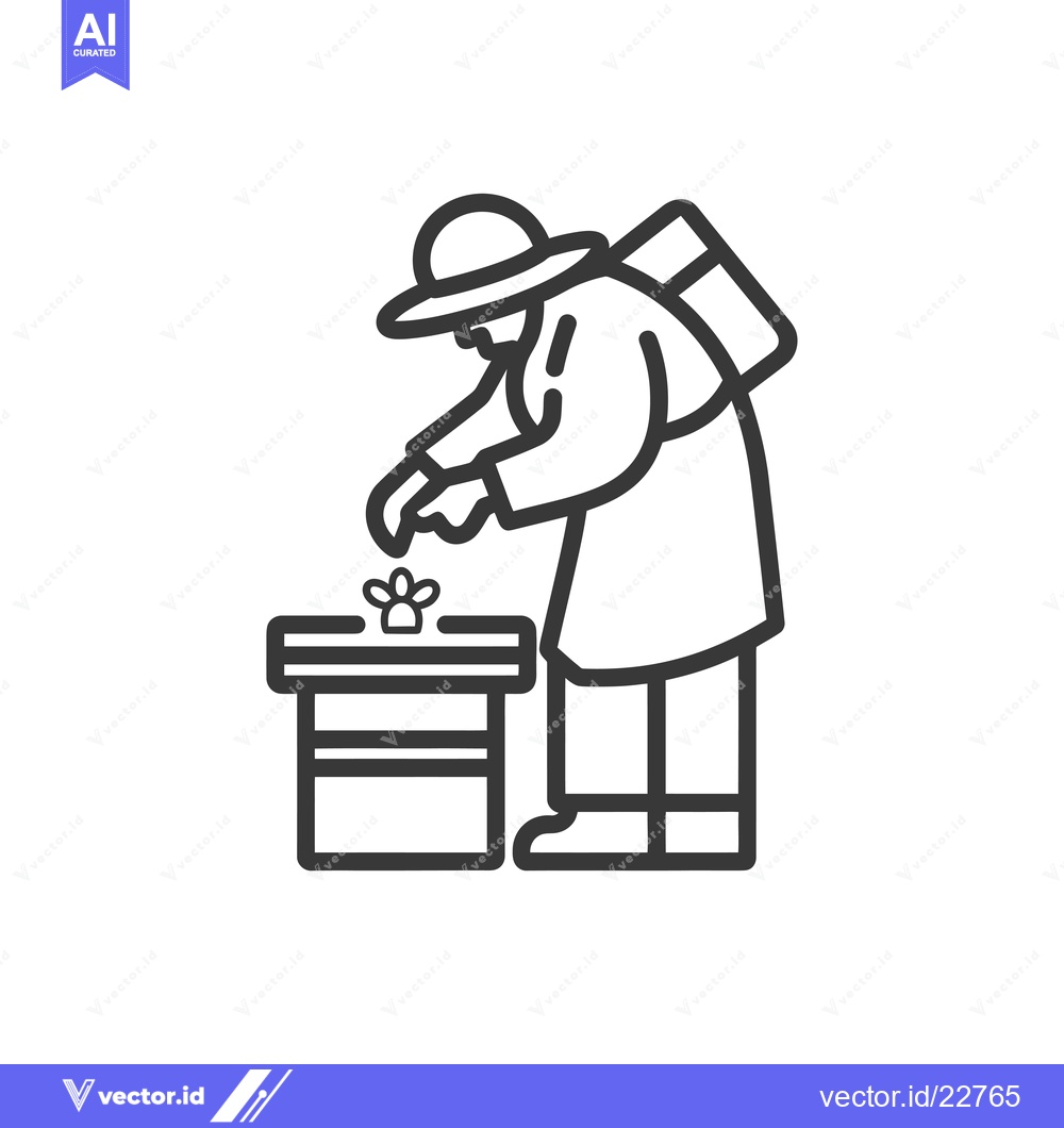 Premium Vector dari Beekeeper inspecting a beehive with a smoker