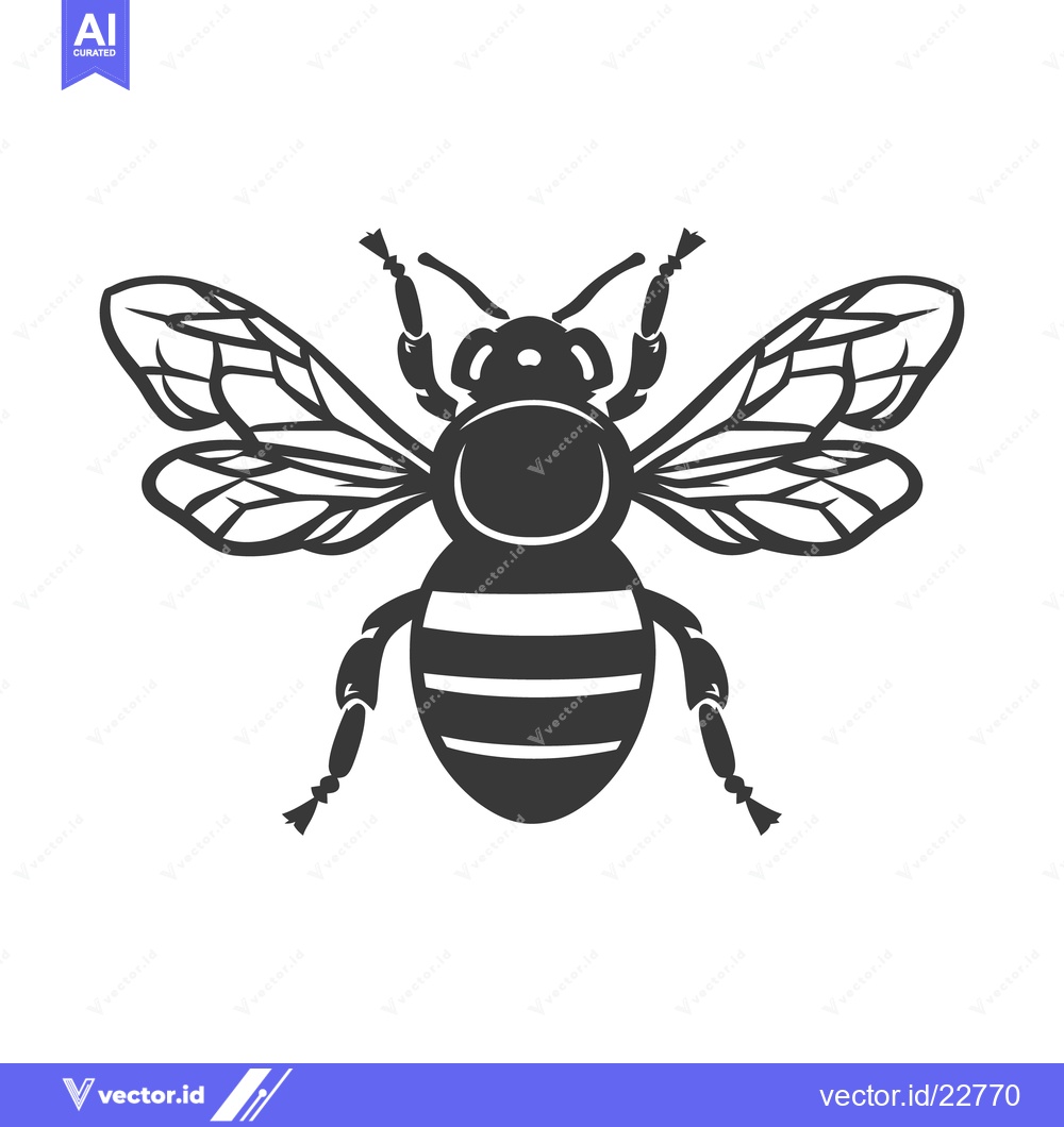 Premium Vector dari An isolated grayscale image depicting an insect resembling a bee