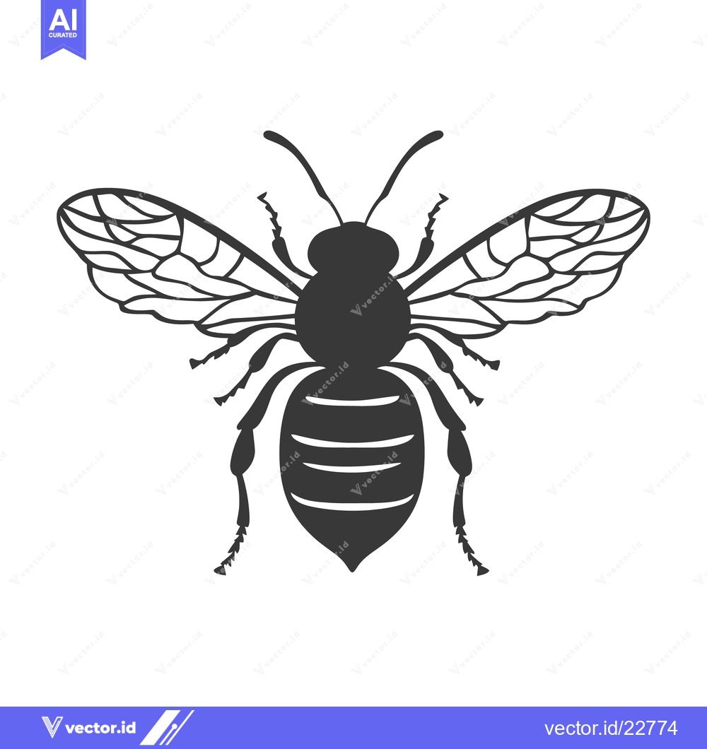 Premium Vector dari A stylized silhouette illustration depicting an insect with wings