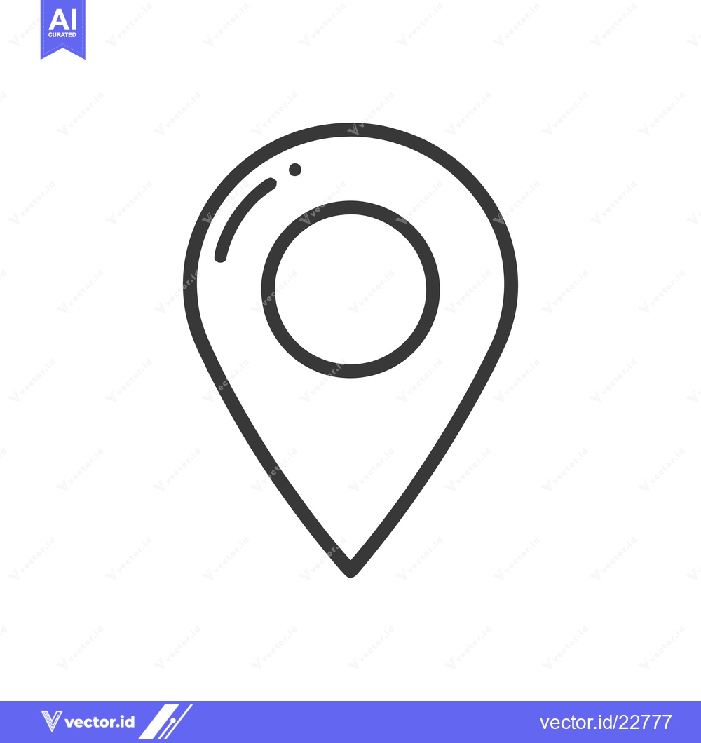 Premium Vector dari Minimalist Location Pin Icon: Clean, Modern Design on White Background
