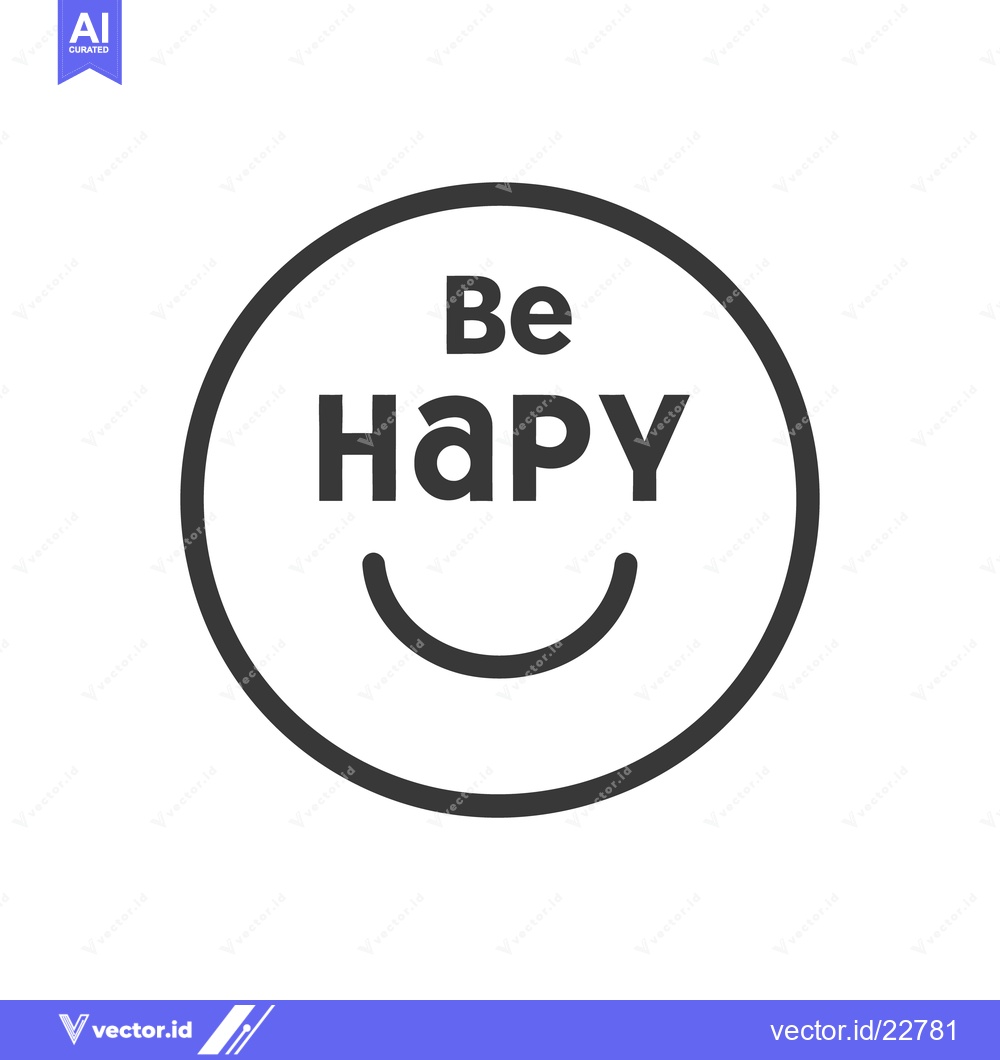 Premium Vector dari A simple round graphic with the text saying be happy inside