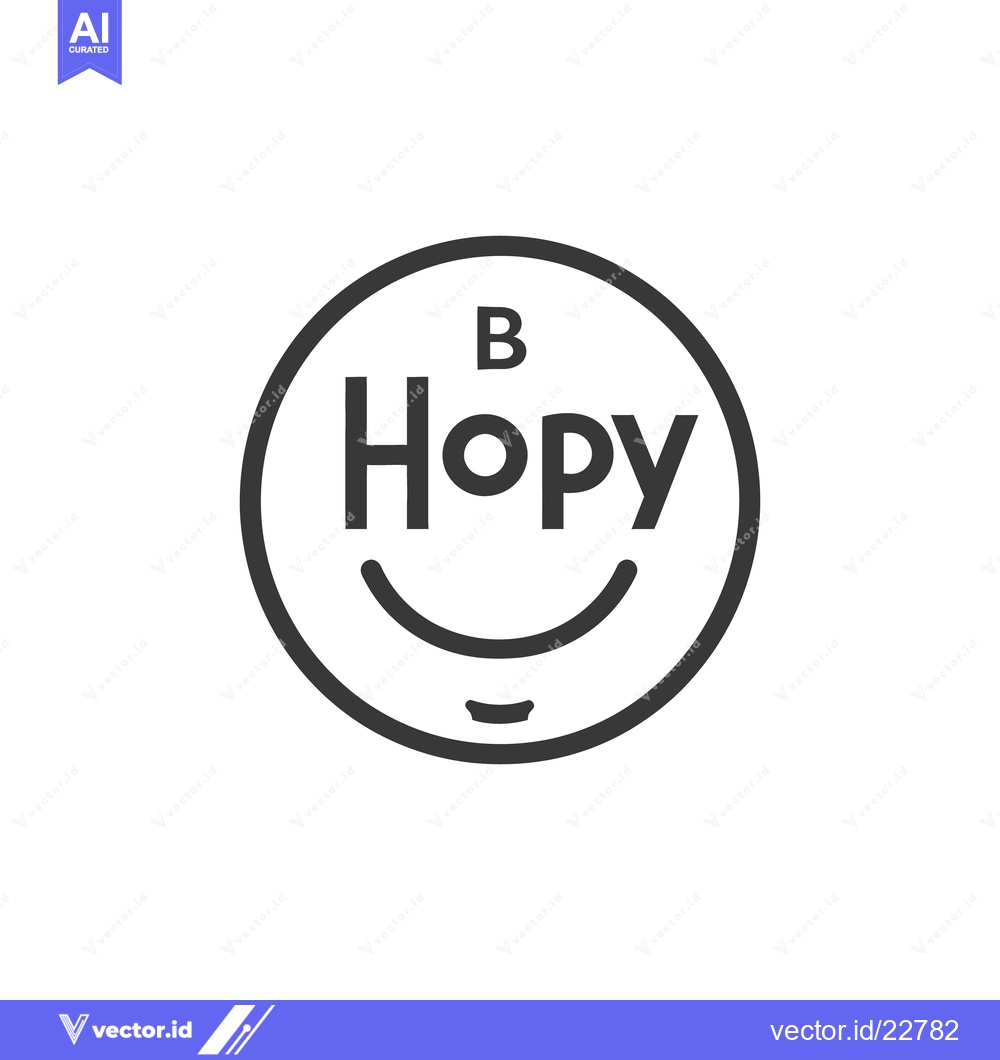 Premium Vector dari A circular emblem featuring text and a smiling face icon