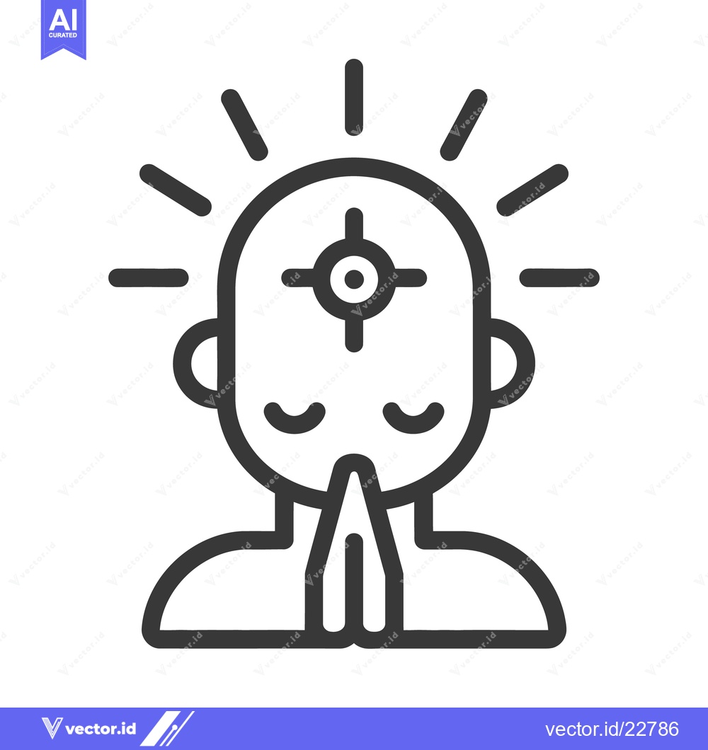 Premium Vector dari A human head with crossed target and emanating rays of light