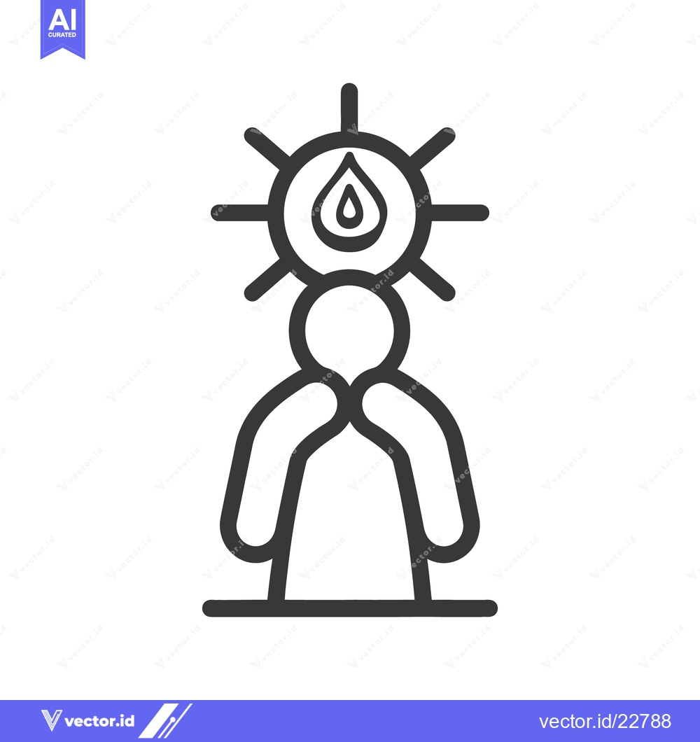 Premium Vector of A person with a glowing halo is contemplating deeply a concept