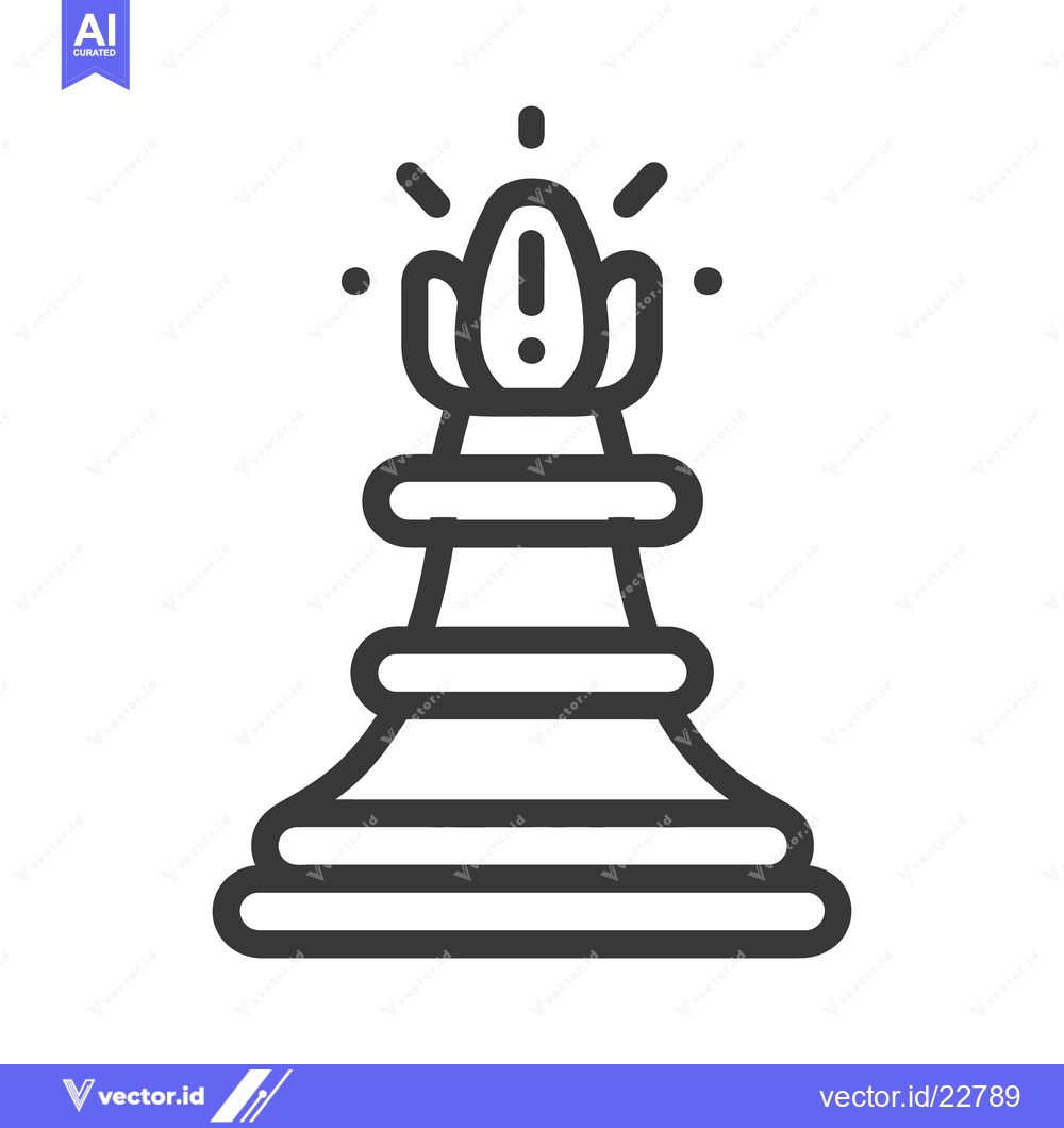 Premium Vector of A stylized black and white icon representing a chess piece