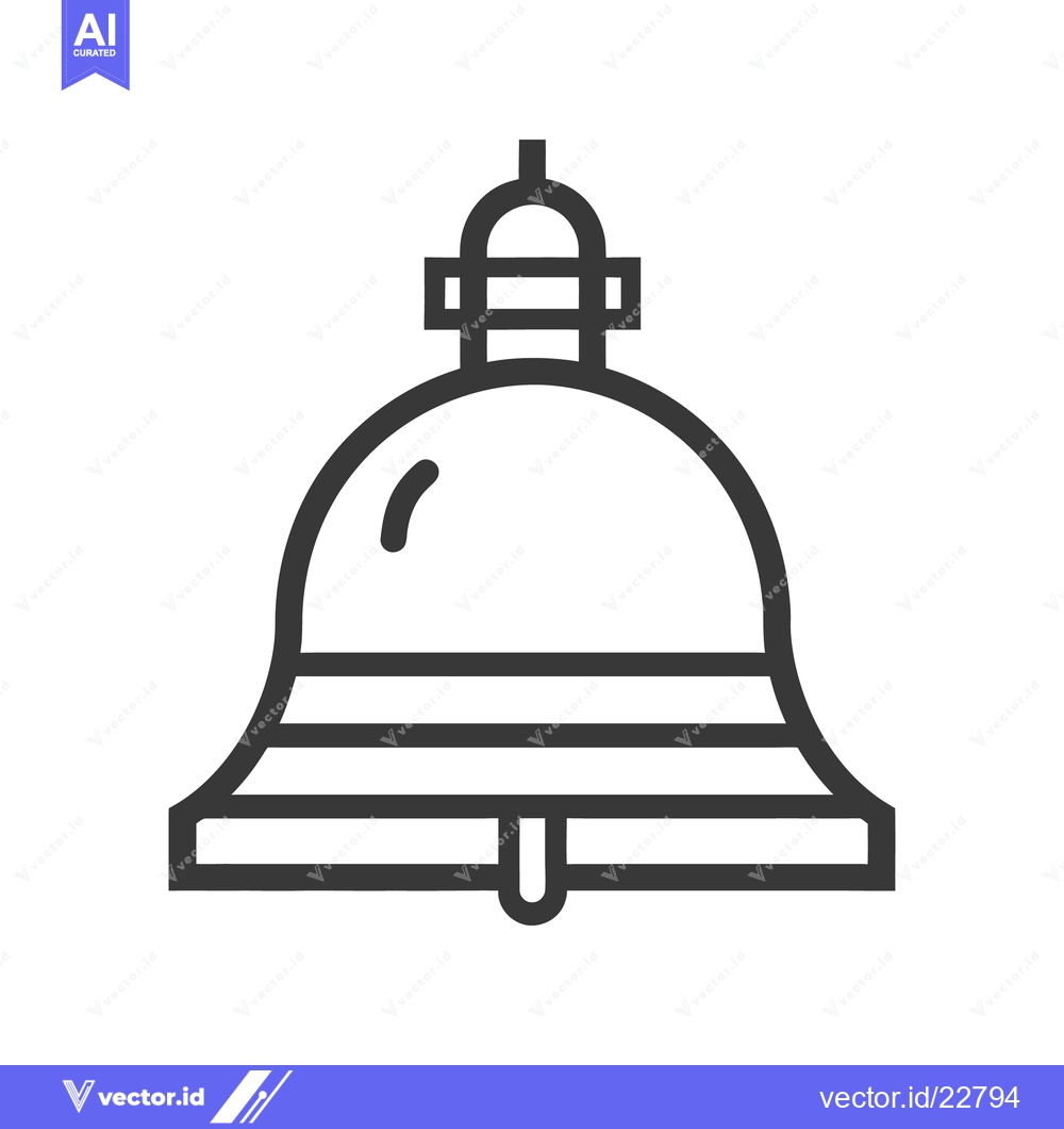 Premium Vector of A Simple Illustration Depicting A Traditional Bell Structure