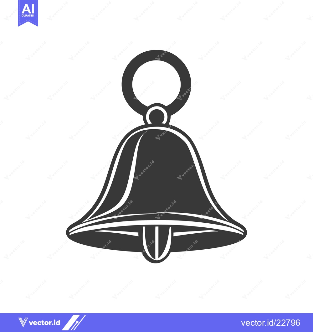 Premium Vector dari A simplistic illustration of a single silver bell on white