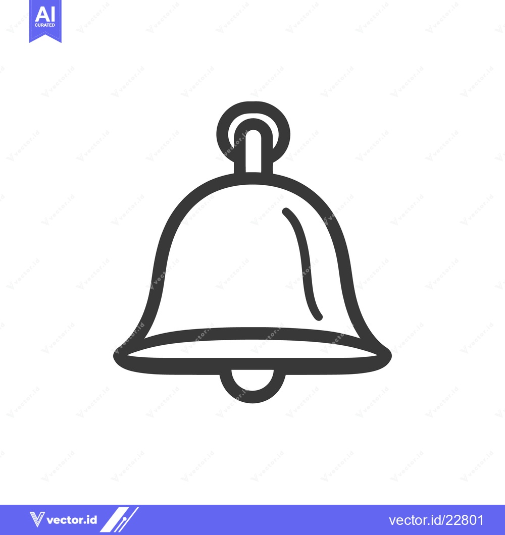 Premium Vector of A Simple Black And White Depiction Of A Hand Bell