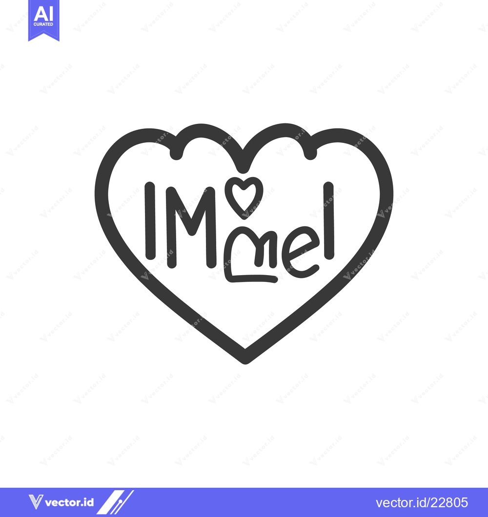 Premium Vector dari A stylized black heart containing letters and a small heart