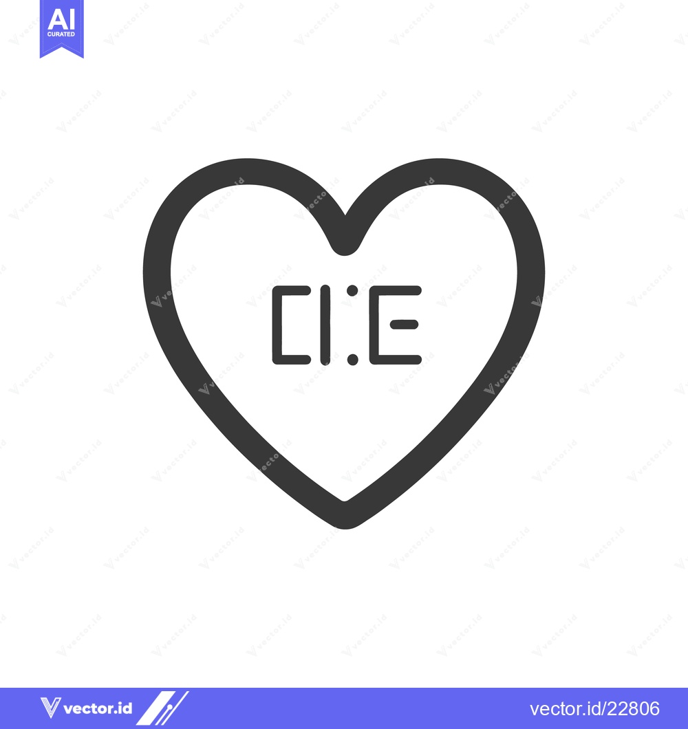 Premium Vector dari Simple heart shaped symbol with letters inside its boundary
