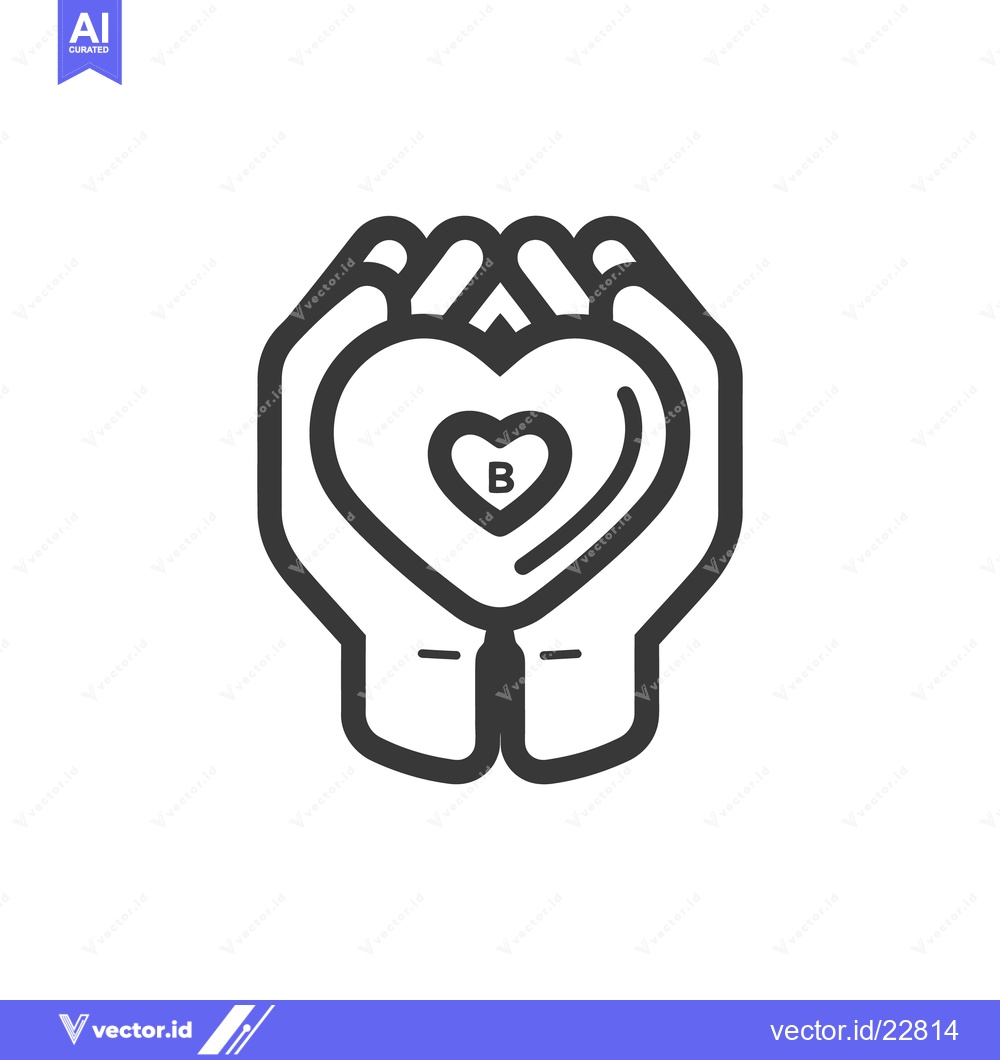 Premium Vector dari Hands holding a heart shape within a central design element