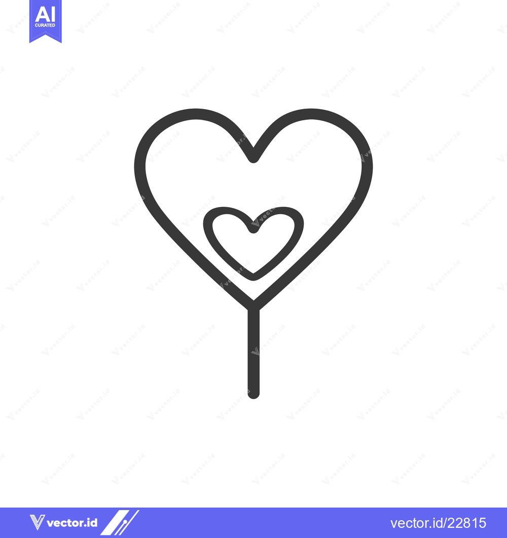 Premium Vector dari Two hearts depicted in a minimalist style on a stick