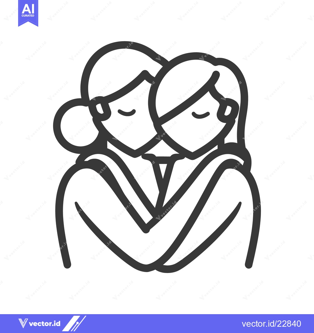 Premium Vector dari Two stylized figures sharing a loving and supportive embrace together