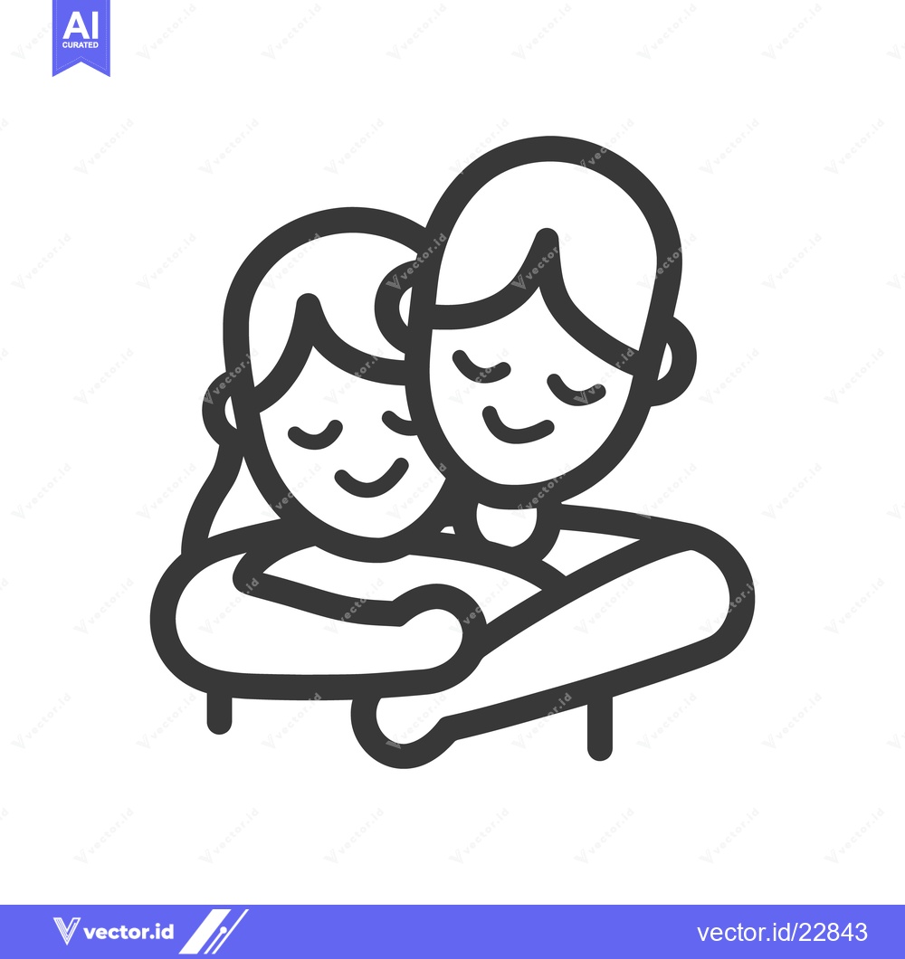 Premium Vector of Two people are embracing each other with loving hearts