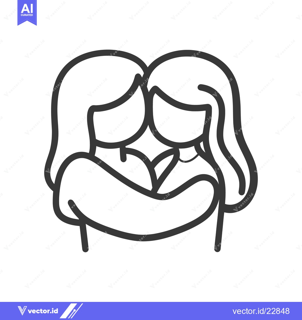 Premium Vector of Two female figures are embracing in a supportive and caring manner
