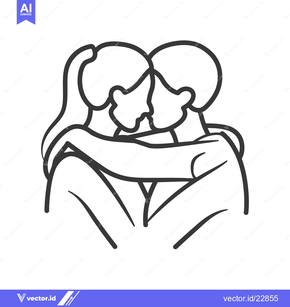 Premium Vector dari Two people in a loving embrace sharing a close moment