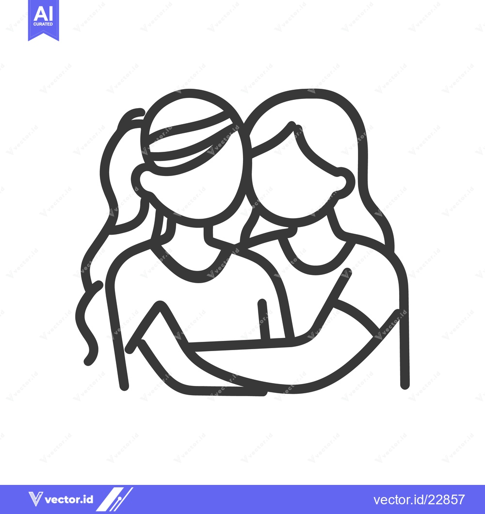 Premium Vector of Two figures are embracing each other in an illustration