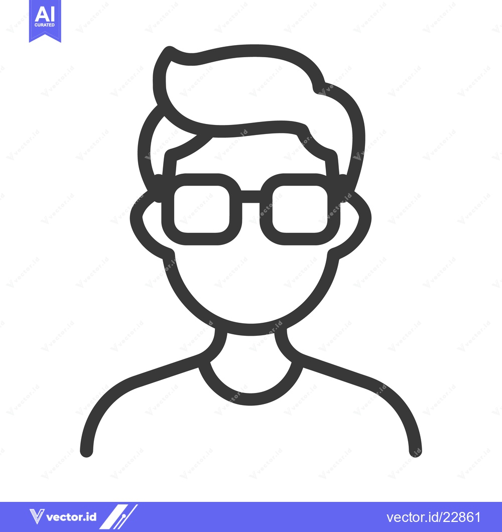 Premium Vector dari Simple illustration showing a person wearing square framed glasses