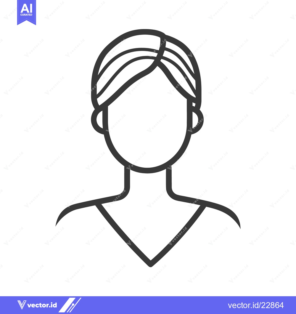 Premium Vector of A minimalist line drawing depicts a person facing forward
