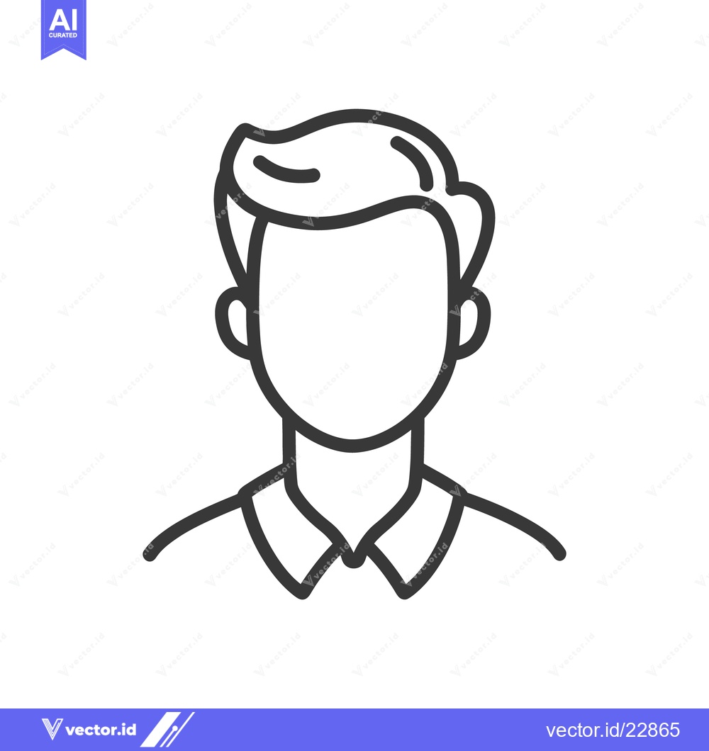 Premium Vector dari Simple black and white line art image of a person