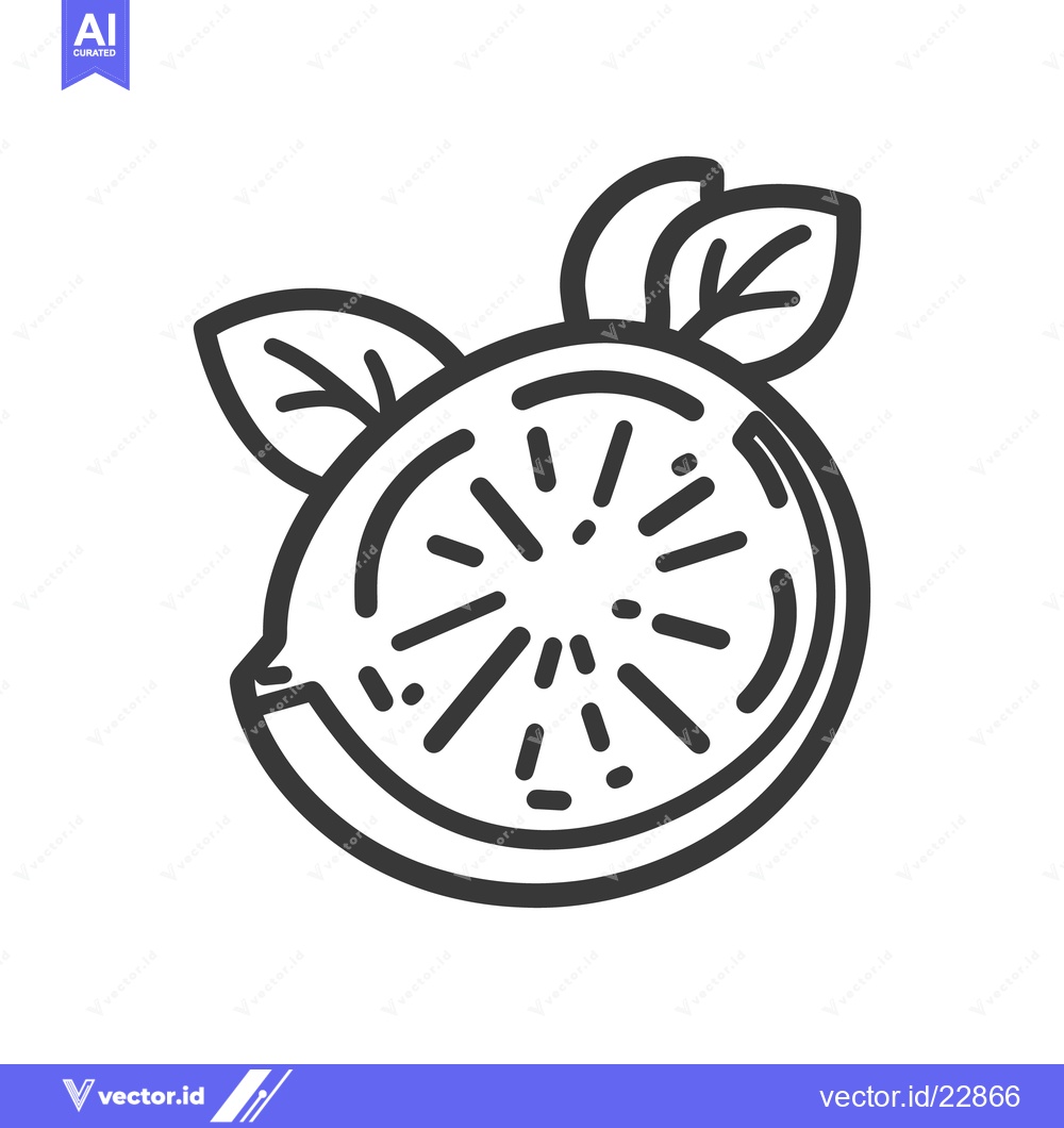 Premium Vector dari A graphical representation of a sliced citrus fruit with leaves