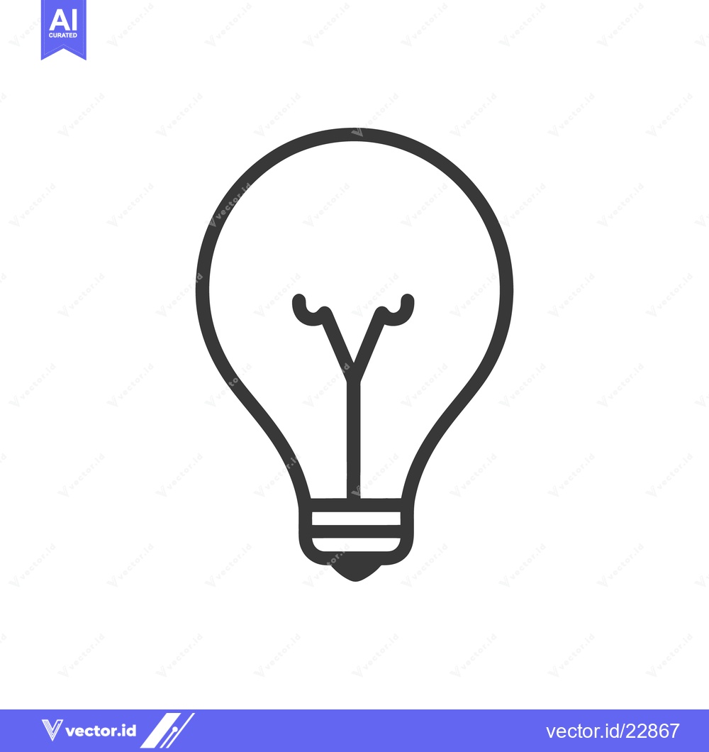 Premium Vector of A Simple Black And White Illustration Of A Light Bulb