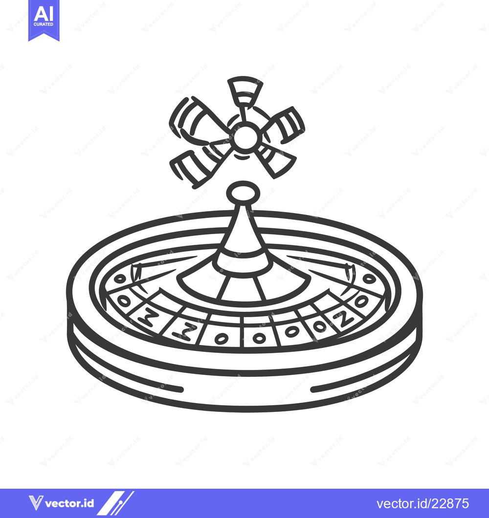 Premium Vector dari Depiction of a roulette wheel with spinning device over the top