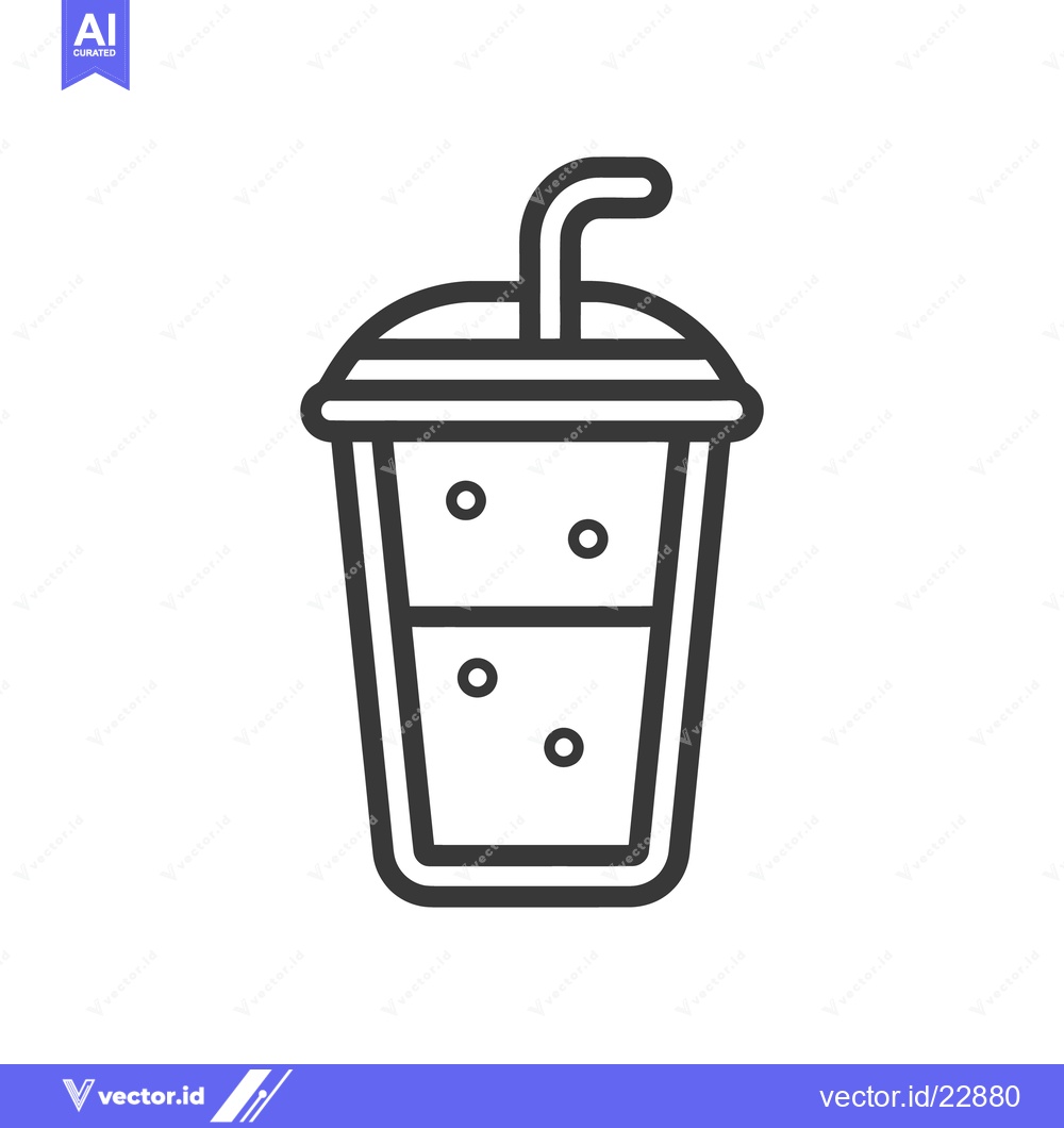 Premium Vector dari A stylized illustration of a drink in a plastic cup