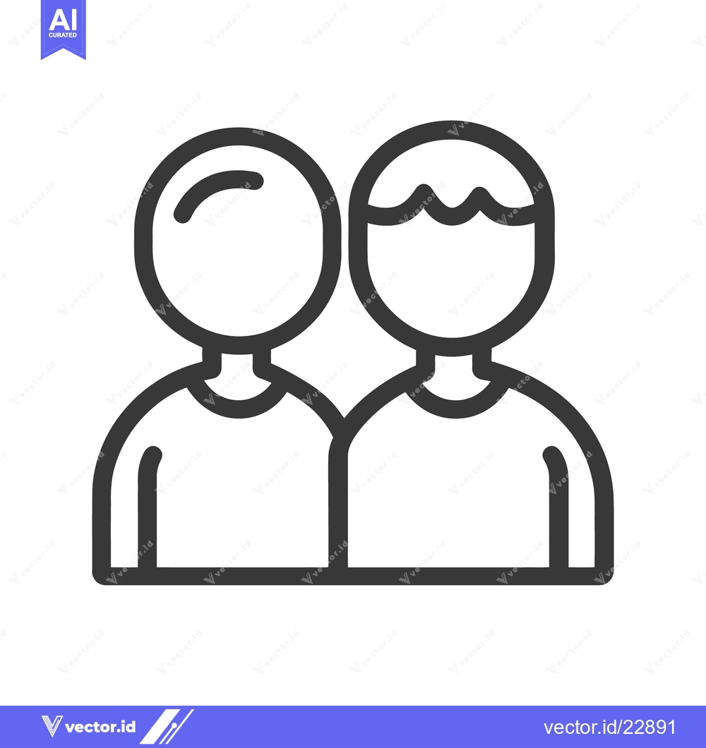Premium Vector of Two simple outlined figures representing two individuals standing toge