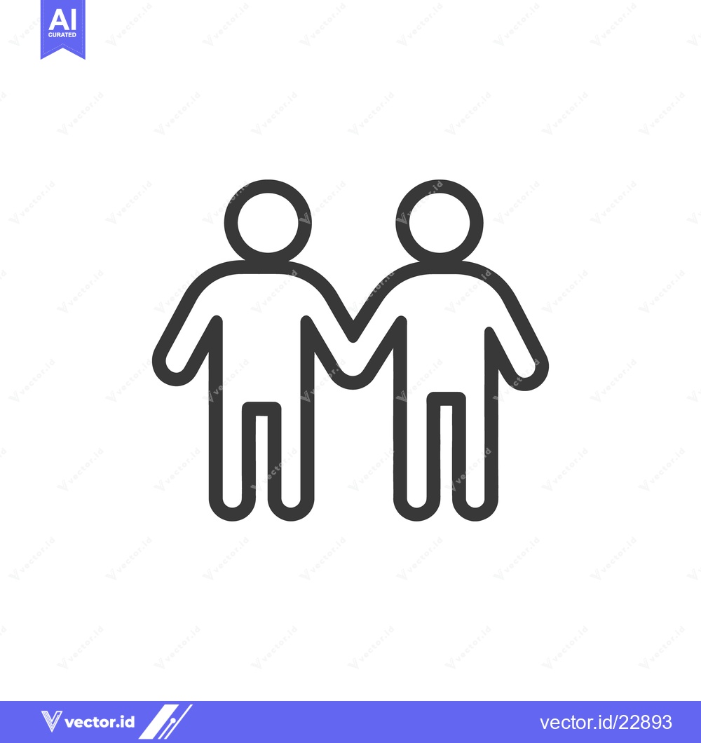Premium Vector of Two human figures holding hands together in unity and support