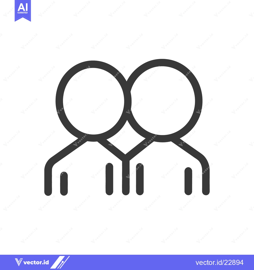 Premium Vector dari Simple illustration of two people standing together side by side